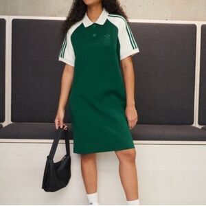 Adidas Originals polo shirt dress green/white
